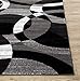 Rugshop Gray Modern Geometric Area Rug, Abstract Circles, High-Traffic, Non-Shedding, for Living Room, Bedroom and Home Office, 5'3