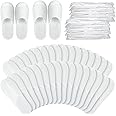60 Pairs Spa Slippers Unisex Disposable Hotel Guest House Slippers for Spa Party Guest Home Hotel Travel, White Non-Slip Slipper Two Size Fits Most Men and Women (11 Inch, 10.5 Inch)