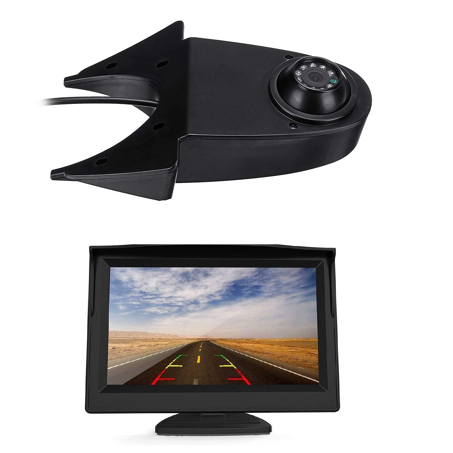 HD 720p Rear Backup Parking Camera With 5.0 Inch LCD Monitor Kits,3rd Brake Light Camera for Transporter Mercedes Sprinter W906 MB Vito Viano Daily FIAT Ducato Transit