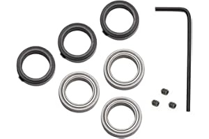 Yakamoz 3-Set Router Bit Replacement Bearings Bottom Mounted Ball Bearing Guide Survival Kit for 1/2 Inch Shank Router Bits | Inner Dia. 1/2” & Outer Dia. 3/4”, Fixed Collar Included