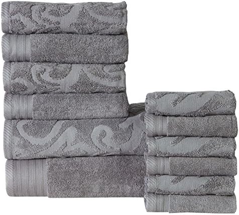 Panache Home Collection Jacquard 100% Luxurious Cotton, 12 Piece Towel Set
