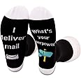 G2TUP Mail Carrier Mailman Gift I Deliver Mail What's Your Superpower Socks Thank You Retirement Appreciation Day Gift