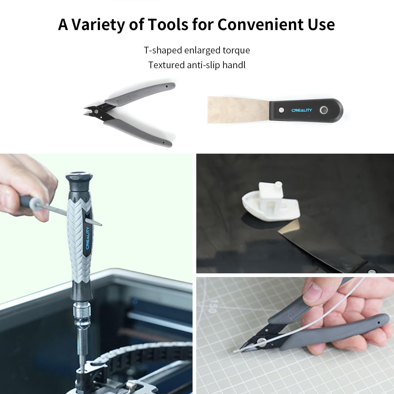 Creality 3D Drucker Tool Kit Pro 74pcs Toolkit, Modell-Nachbearbeitung 3D Drucker Werkzeug Kit, Düsenreinigungsset, Abschluss, Entgratungs, Entfernungswerkzeuge, Reinigungsnadeln, für alle 3D Drucker 7