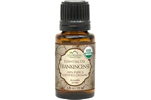 US Organic 100% Pure Frankincense Essential Oil, USDA Certified Organic, Steam Distilled, Boswellia serrata, Sourced from Ind