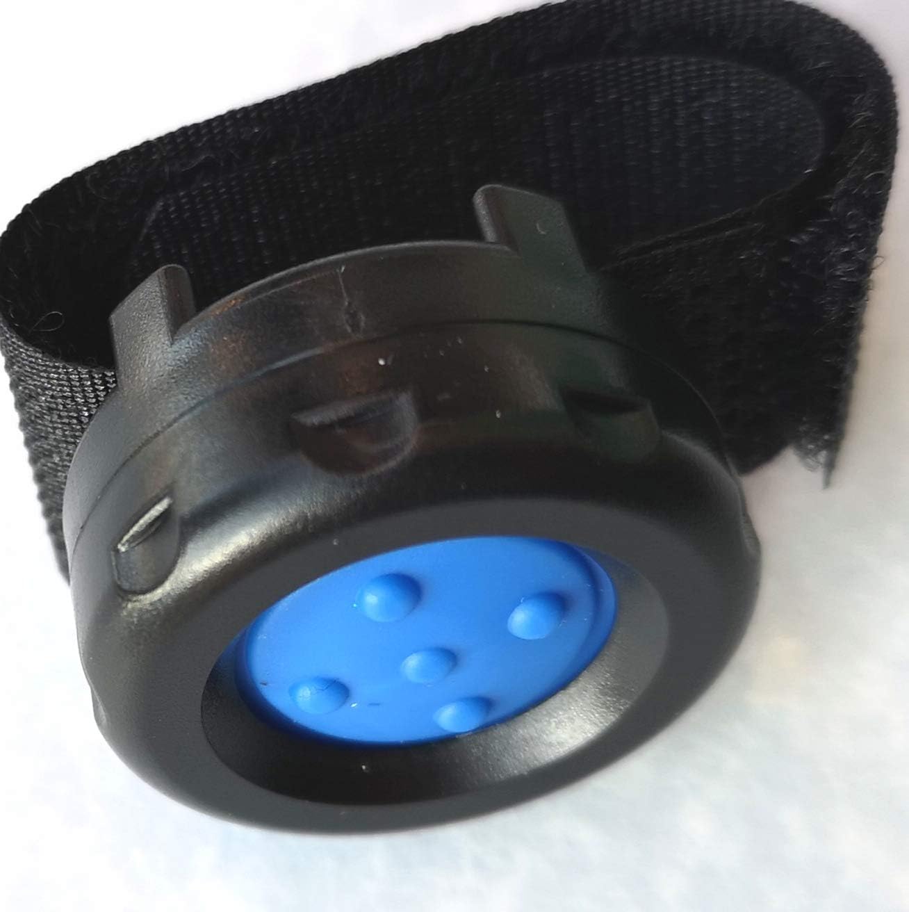 NEXTAV Bluetooth PTT Button Switch for ZelloWork Zello with Strap Fastener with Blue Color Rubber Button for Samsung Galazy Android Phone