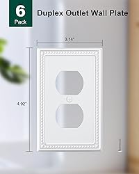 TREEWELL 6-Pack Duplex Outlet Cover Plate, Pure