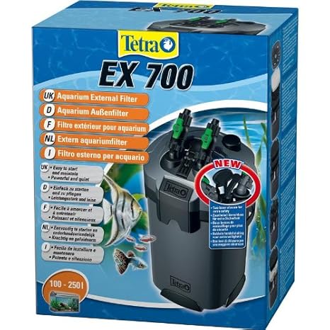 Tetra 145542 EX 700 leistungsstarker Außenfilter (für Aquarien inklusive 5 verschiedener Filtermedien, geeignet für 100 - 250