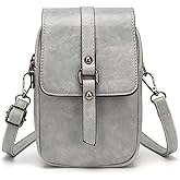 myfriday Small Leather Crossbody Bag for Women with Guitar Strap Mini Crossover Bags & Shoulder Purses with 2 Card Slots