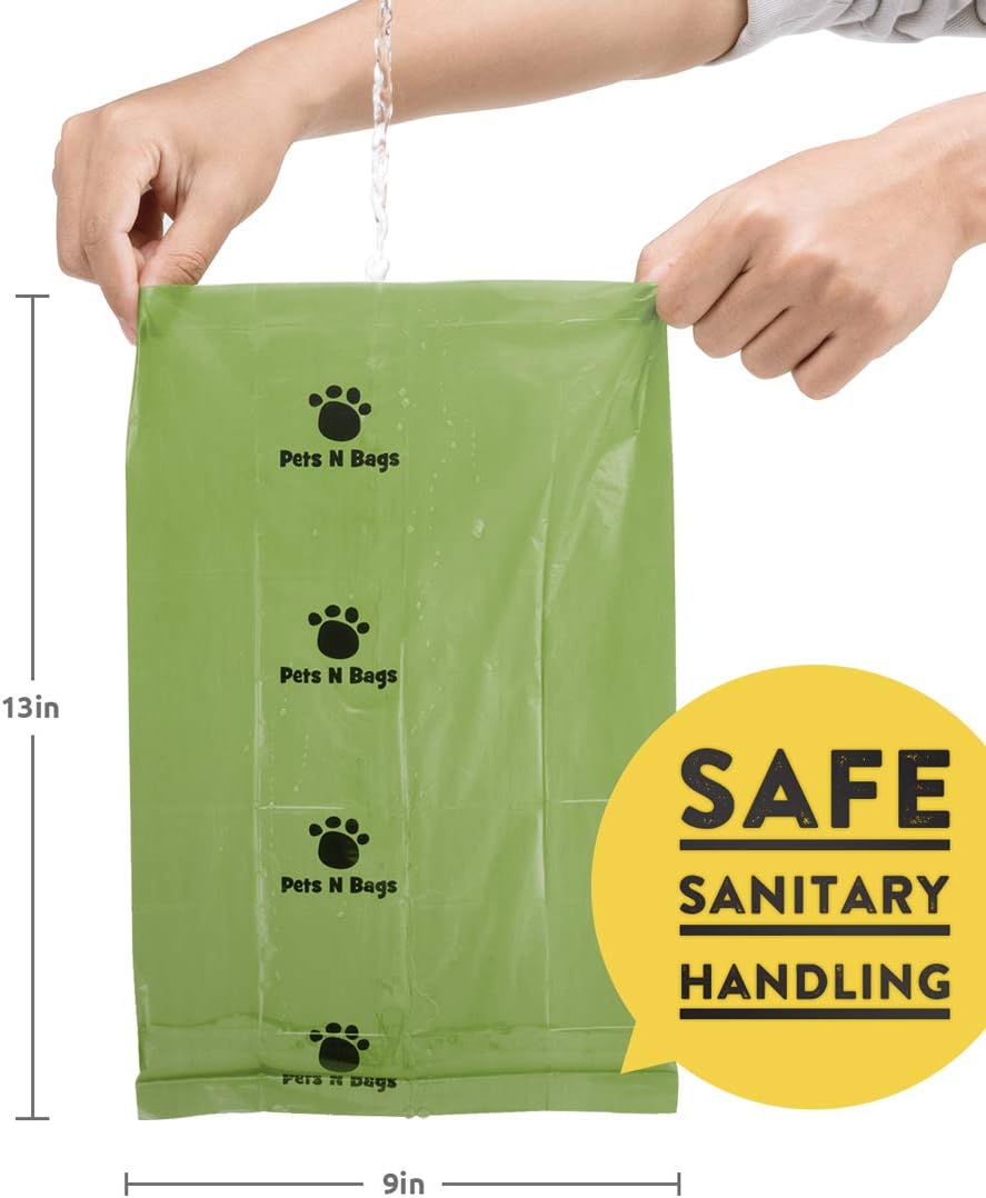 Pets N Bags Dog Poop Bags, Dog Waste Bags, Biodegradable Unscented Refill Rolls, Includes Dispenser : Pet Supplies