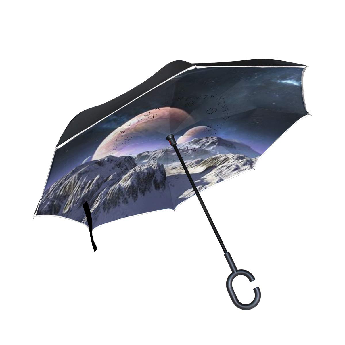 雨 B07jz13yvw 車 逆さ傘 One ブラック リバーシブル 装飾 Picture6 花柄 Ladninag ゴルフ Size 逆傘 旅行 アウトドア ゴルフ傘 カタログギフトも