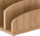 Osco Bamboo Letter Holder & Mail Sorter Natural MOSO Bamboo Desk Rack view 5