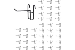 NectaCol 40 Packs 4" Metal Grid Wall Hooks, Standard Gridwall Panel Hooks are for Gridwall Panels Display, Black