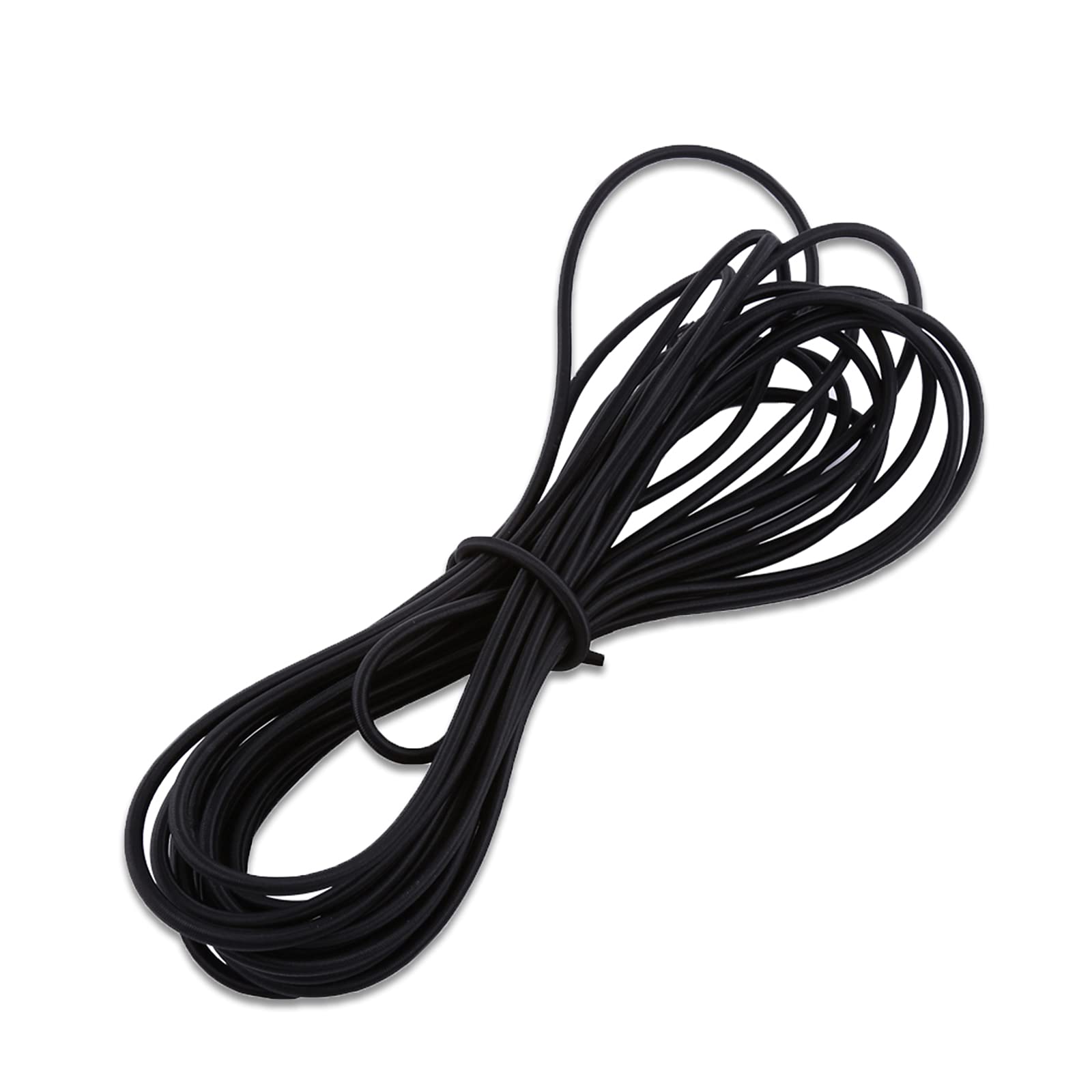 Elastic Cord 5mm/10mm, Wear-Resistant, Long Service Life, for Tents, Bags, Luggage, Sports Equipments, Motorcycle Luggage, Truck Tarpaulin, of Latex Thread, Polypropylene Fiber(Black 5mm*10m)