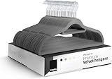 KEPLIN Velvet Hangers 50 Pack Non-Slip 360° Hook Tie Bar Space Saving