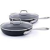 All-Clad HA1 Expert Cookware, Nonstick 2 Piece Fry Set with Lids, 10 & 12 inch