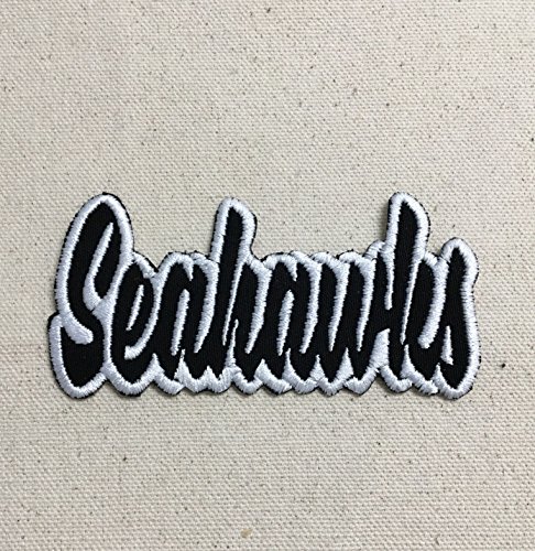 Seahawks - Black/White - Team Mascot - Words/Names - Iron on Applique/Embroidered Patch