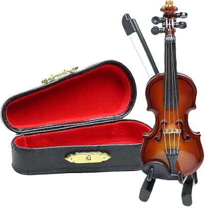 Raykce Tiny Worlds Smallest Emergency Violin Miniature Wooden Instrument