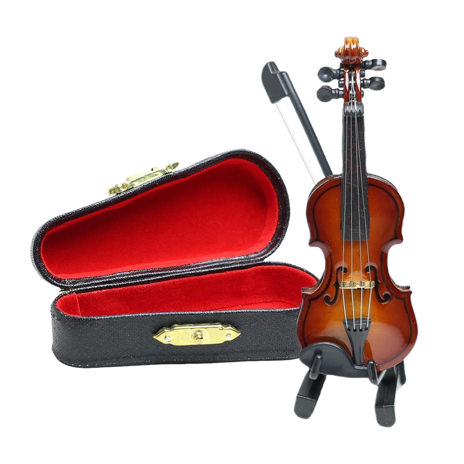 Tiny Worlds Smallest Emergency Violin, Miniature Wooden Instrument Model, Creative Mini Musical Instrument for Men and Women Gifts, Mini Violin for Dollhouse Home Office Decor