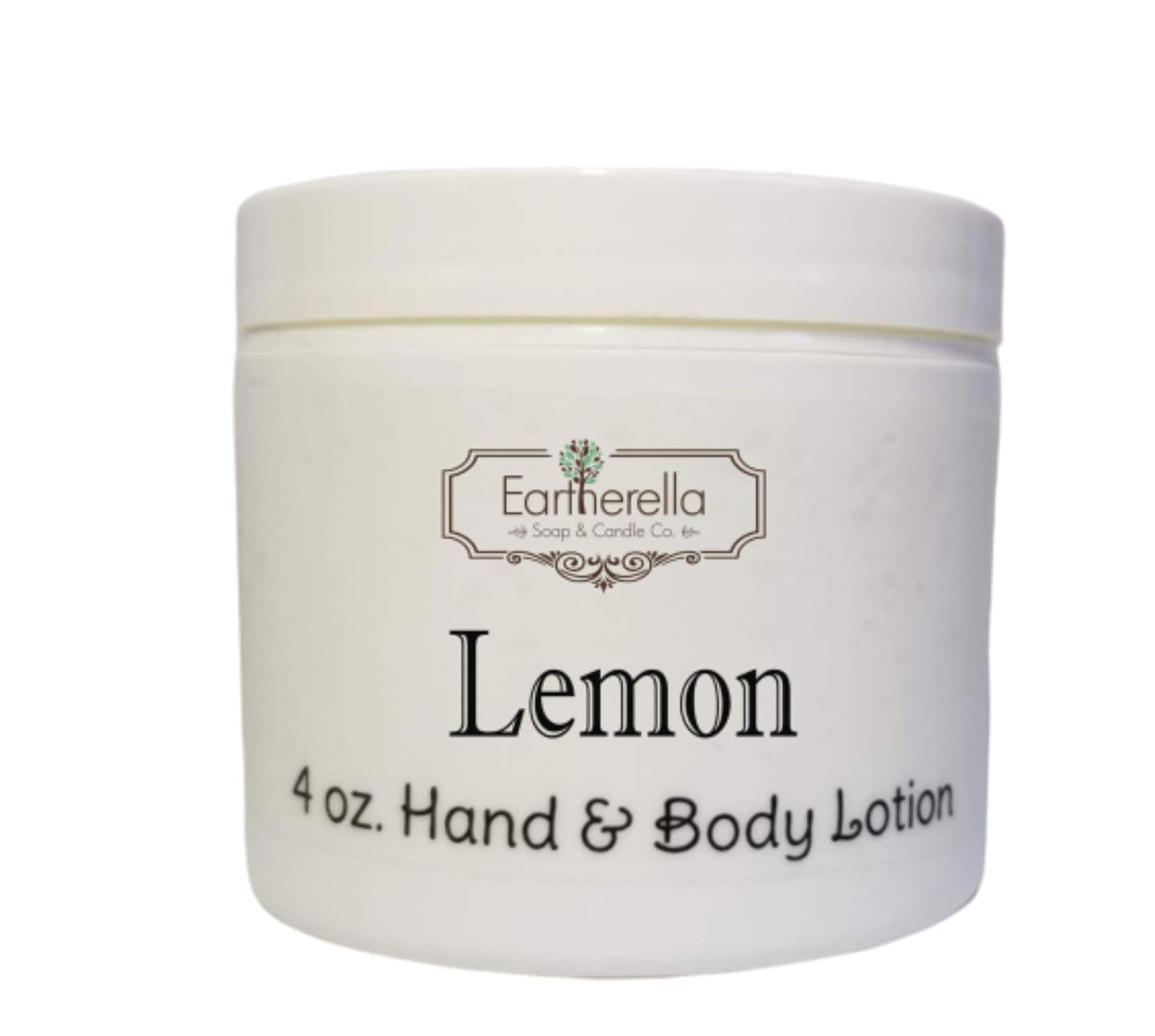 LEMON Hand & Body Lotion Jar, 4 oz. Handmade