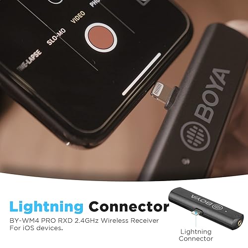 BOYA by-WM4 Pro Dual Wireless Lavalier Microphone for iPhone iPad
