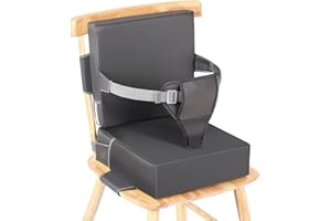 CZRRZL Toddler Booster Seat for Dining Table, PU Waterproof Booster Seat for Dining Table with Backrest and Adjustable Seat Belts Non-Slip Bottom Portable Travel Home Increasing Cushion for Kids Child Baby