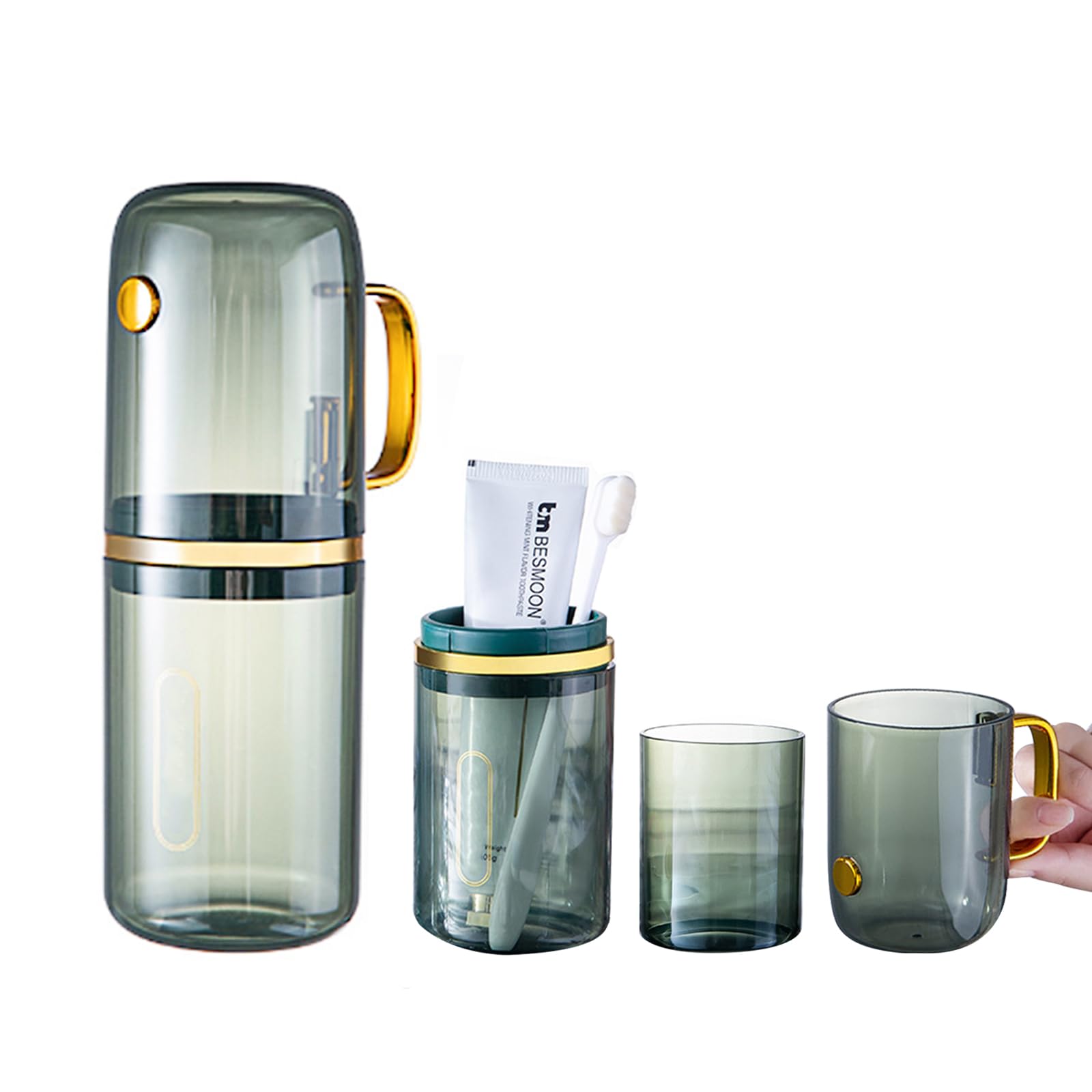 YanHLQJY Toothbrush case Toothbrush Travel Case,Portable Toothbrush Toothpaste Box，Toothbrush Storage Box for Family,Suitable for Business Trip, Camping, Travel or Daily use (Green)