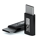 TechMatte Micro USB to USB C Adapter, Converts Micro USB Female to USB C Male, Uses 56K Resistor, Works with Galaxy Note 8, S9, S9+, MacBook, Nintendo Switch, Google Pixel 2 XL and More (2 Pack Black)
