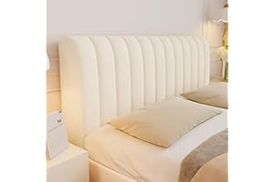CSYBYW Velvet Bed Headboard Cover for Full Queen Cal King Size,Quilted Bed Headboard Slipcover(Off-White,King:200cm/78in)