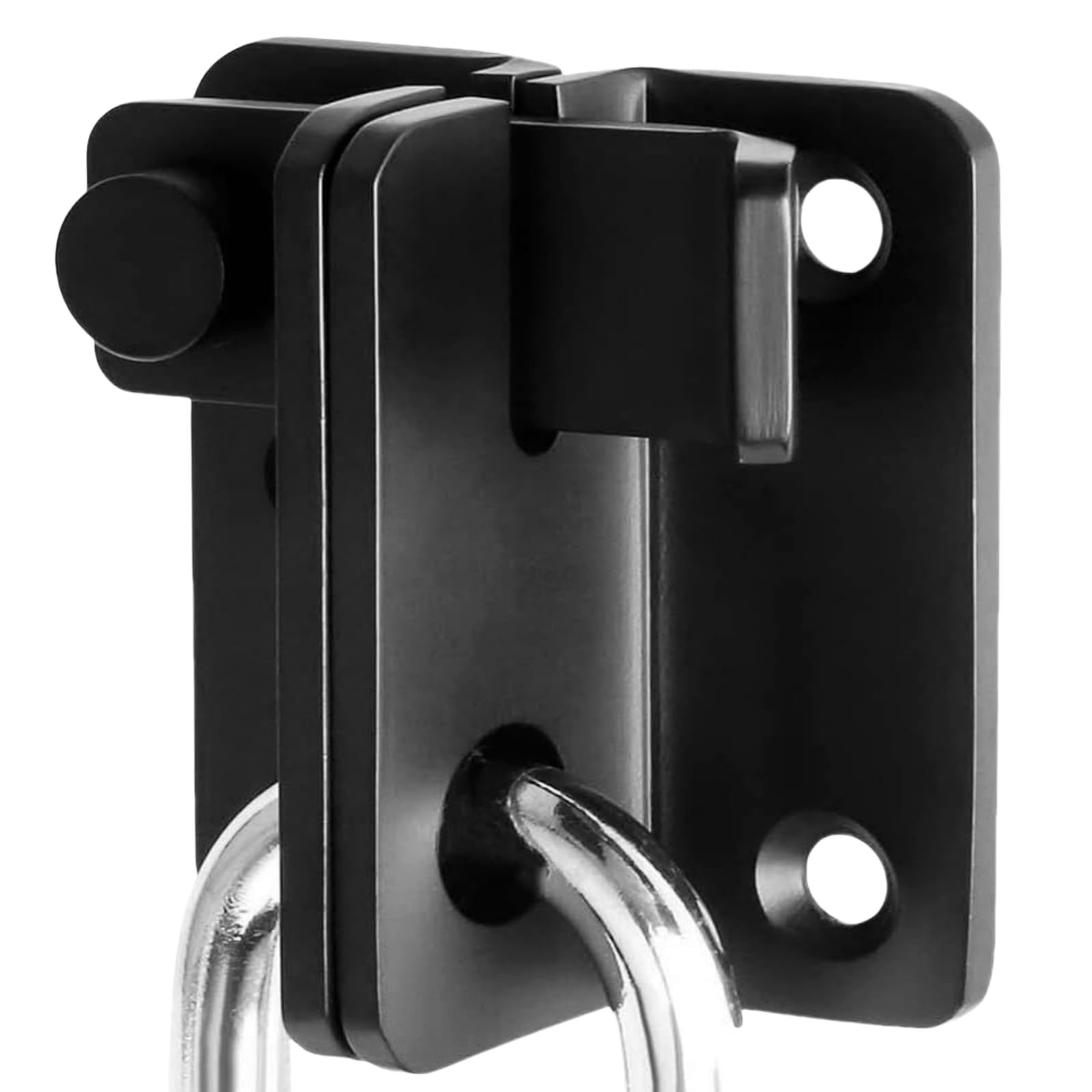 Gate Lock, Heavy Duty Stainless Steel Flip Gate Latch for Wooden Gates, Secure Shed Lock & Bolt Lock for Garden Shed, Barn, Cabinet, Garage, Pet Cage - Matte Black