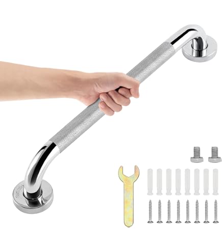 Moen R8716P 16-Inch Grab Bar - Peened Finish Bathroom Safety Bar ADA Compliant