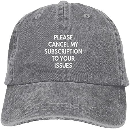 CZGEN Please Cancel My Subscription To Your IssuesAdjustable Washed Cap Cowboy Baseball Hat Ash
