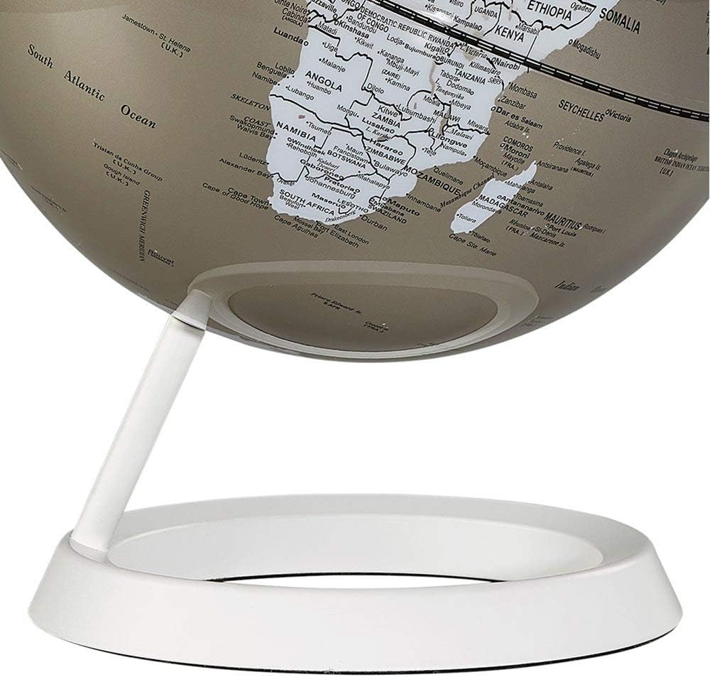 Wild Wood Geographic World 8" Desk Globe, Metallic Pewter, 8 Inches - Image 5