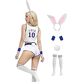 MEBRACS Lola Halloween Cosplay Costume for Women Movie Basketball Jersey Full outfit with Shorts Headband socks
