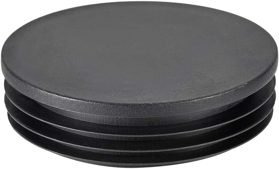 sourcing map 100mm Dia Plastic Tubing Plug Round Post End Caps for Handrail Stair Newel Guardrail Tube Black