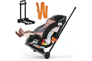TOREVSIOR Foldable Car Seat Travel Cart with Belt, Car Seat Stroller, Carseat Carrier for Airport with Wheels and Compact Fold