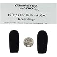 Compete Audio CA945 foam microphone windscreens (microphone covers) (2-pack) for use mini-shotgun mics, larger headsets and desktop microphones