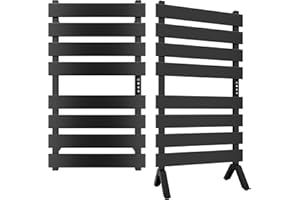 Poloma Freestanding Heated Towel Racks for Bathroom, Towel Warmer Rack, Towel Dryer, Matt Black.