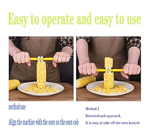 Corn Slicer Peeler Thresher Stainless Steel Corn on The Cobb Holders Corn Shucker Kitchen Cooking Tools,Easy to Operate and Clean, Reusable and Durable