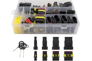 YMYP 355Pcs 26 Sets Waterproof Automotive Wire Connectors - 1/2/3/4 Pin Connectors Male and Female for Cars Motorcycles & Boats - 22-16 AWG