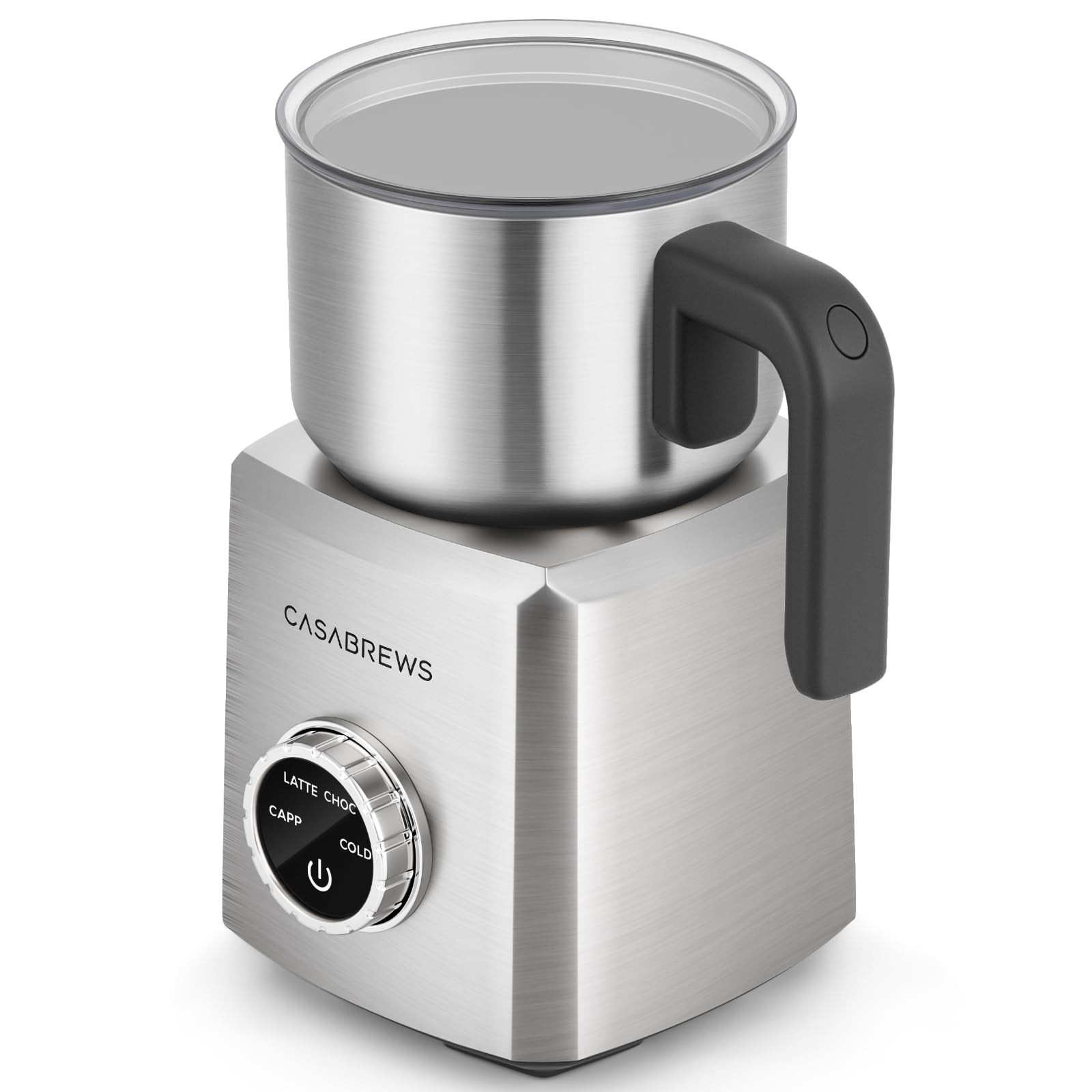 Photo 1 of CASABREWS ARTIST Milk Frother, 4-in-1 Electric Milk Steamer for Hot & Cold Foam, Die-Cast Aluminum Body for Latte, Cappuccino, Hot Chocolate, Dishwasher Safe, Knob Control, Great Coffee Gift