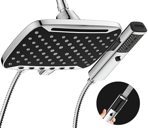 High Pressure Rain Shower Head, 7 Spray Modes Rain Shower Heads with ...