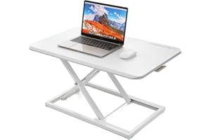 biueus Height Adjustable Standing Desk Converter, Stand Up Desk Converter for Home Office, Gas Spring Computer Workstation for Monitor Or Laptop (32in White)