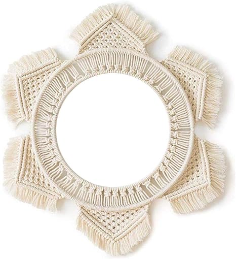 Amazon ミラー 鏡 壁掛け おしゃれ ヨーロピアン 北欧 マクラメ