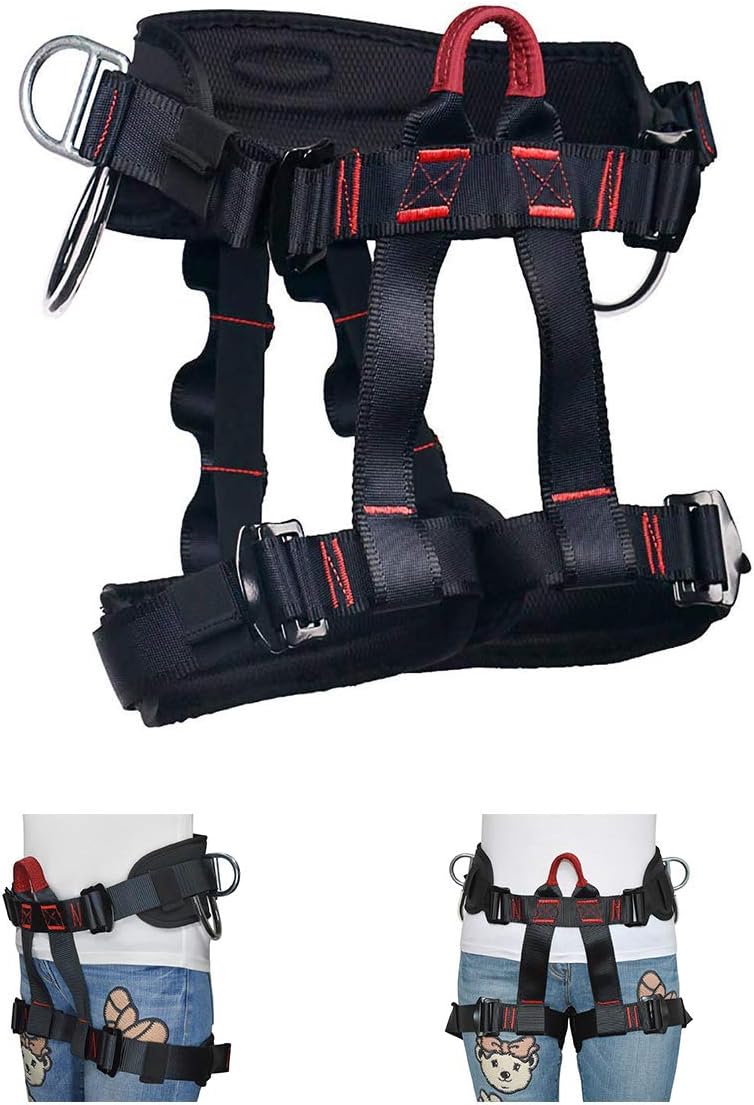 HEEJO Thicken Climbing Harness, Protect Waist Safety Harness, Wider Half Body Harness for Rock Climbing Tree Climbing Fire Rescue Expanding Training Rappelling Large Size : Sports & Outdoors