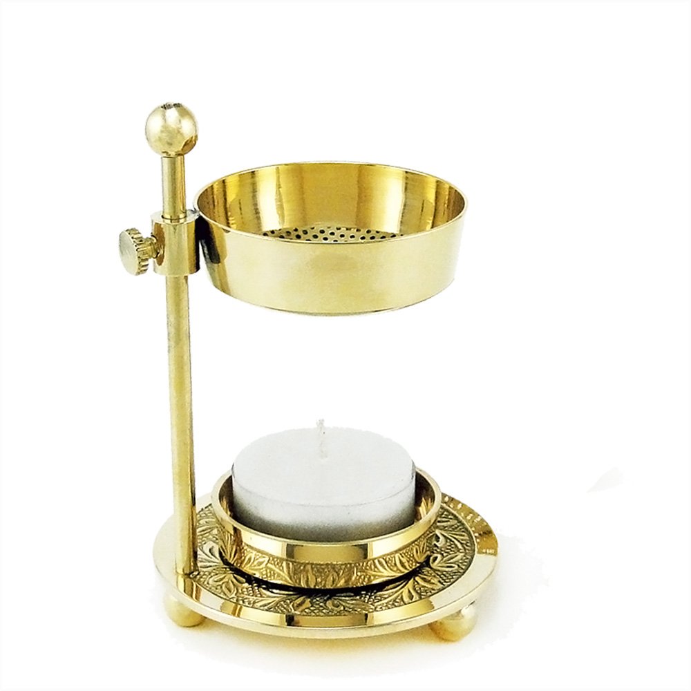 NKlaus 2x 2912/1598 incense stand tealight brass handmade incense set 40121