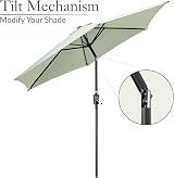 CHRISTOW Garden Parasol 2m Tilting Sun Shade Umbrella Navy Cream Sage view 4