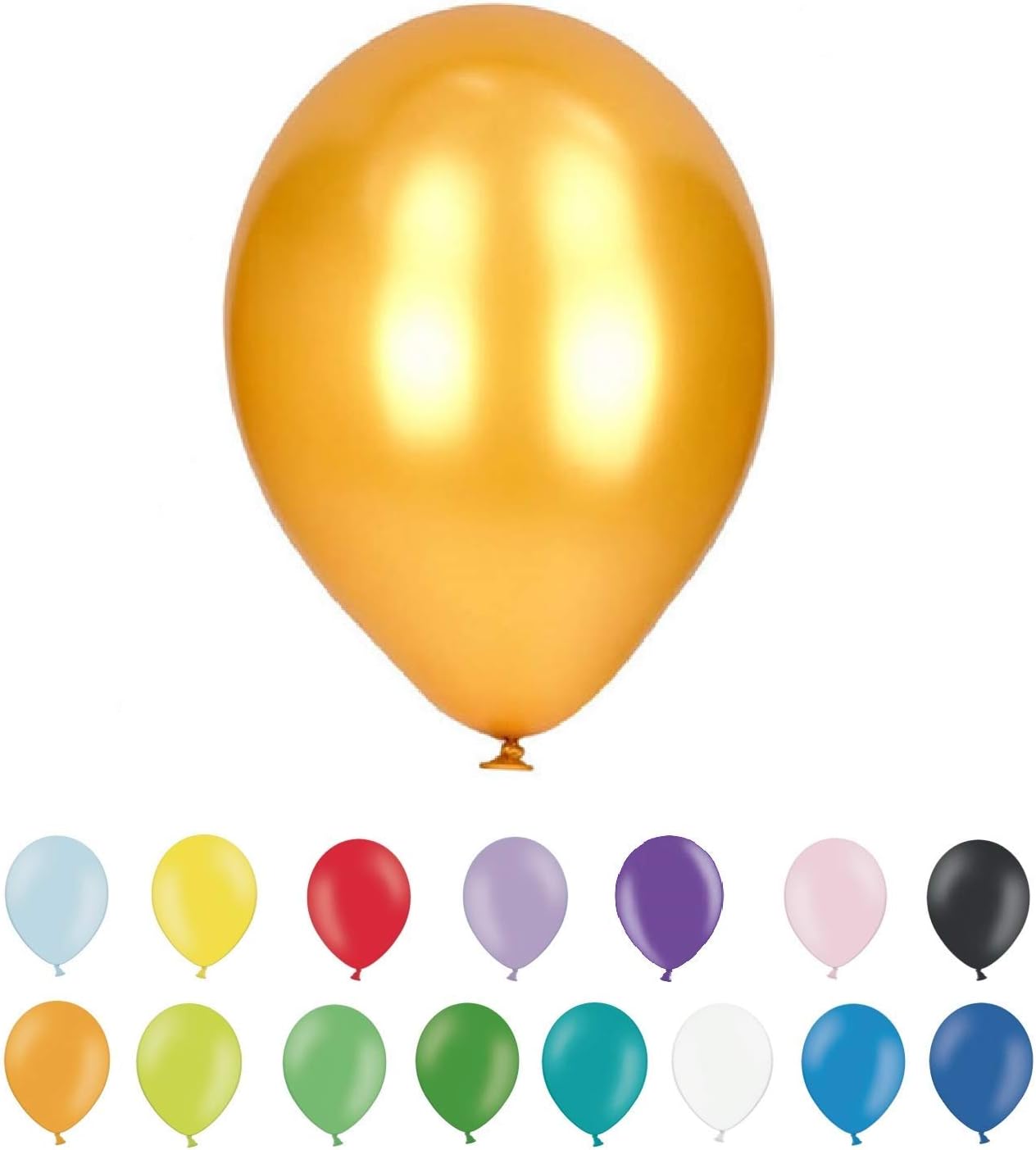 INERRA Large Metallic 12" Balloons - Pack of 25 (Colour Options) 30cm Latex Suitable for Helium or Air Birthday Party and Wedding (Gold)
