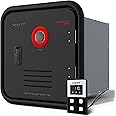 FOGATTI RV Tankless Water Heater, InstaShower 8 Pro, Gen 2, with Mixing Tank, 15x15 Inches Black Door and Remote Controller, Propane, DC 12V, Best Unit for RVers' Everyday Use
