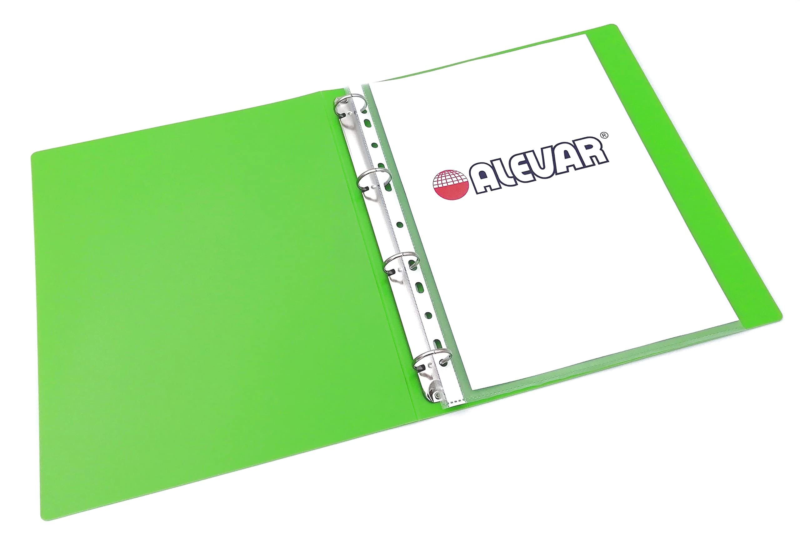 Alevar Green Lacquered Polypropylene 4-Ring Binder, Ring Diameter 30 mm
