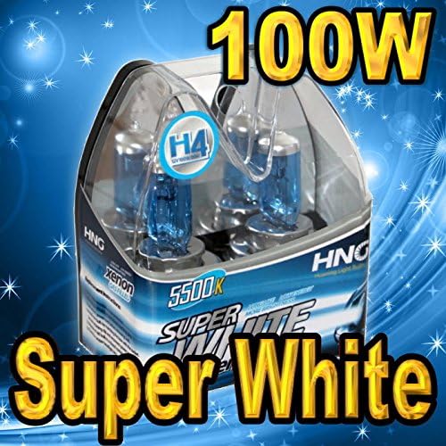 HighTechAutoAccessory - Pair H4 9003 HB2 Super White 5500K Xenon HEADLIGHT BULB FOR LOW &amp; HIGH BEAM 90W/100W